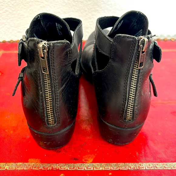 Born Vintage Leather Zip Back Open Cut Ankle Boots 9M Genuine Leather - Picture 4 of 6